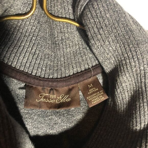 tasso elba gray turtle neck sweater long sleeve cotton medium armpit to armpit 2 - Picture 8 of 8